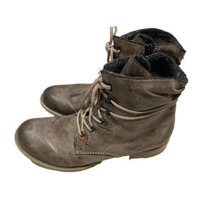 Rieker Payton Womens Ankle Boots Size (42) 10-10.5 Military Style Leather Bootie